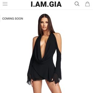 I.AM.GIA black scoop neck mini dress